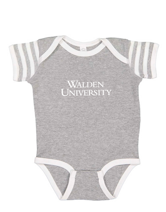 CLASSIC WALDEN UNIVERSITY BABY ONESIE — HEATHER GRAY